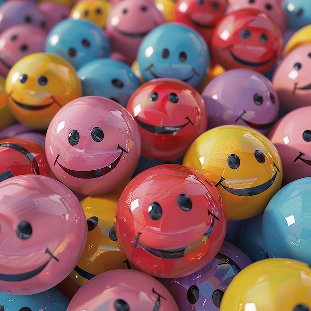 3d rendered photos of smiley stickers in different styles high resolution HD photos