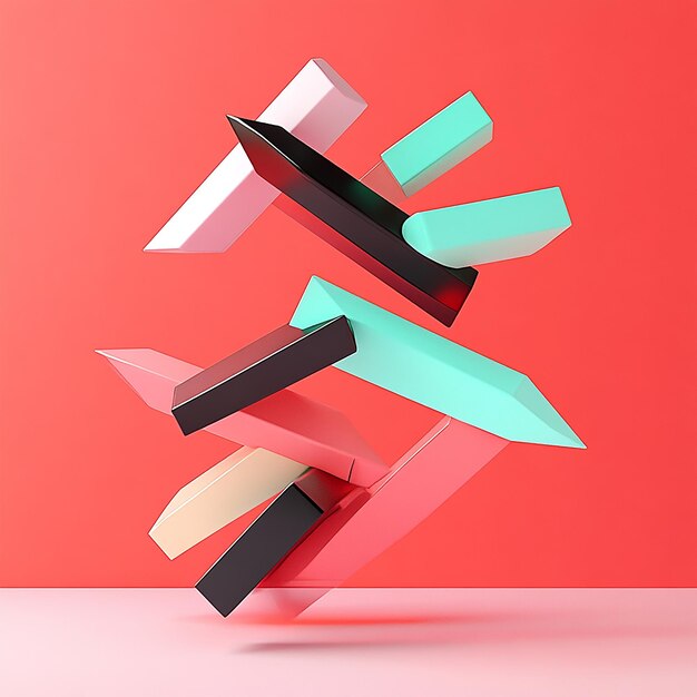 Photo 3d rendered photos of stylish direction arrows