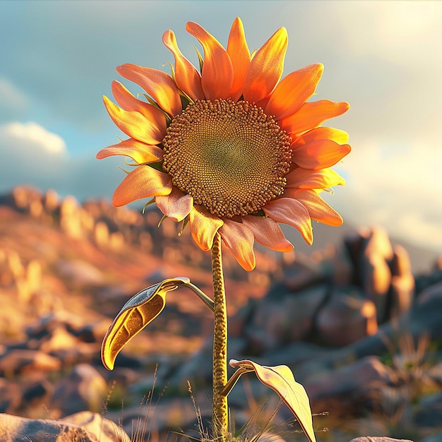 3d rendered photos of sunflower