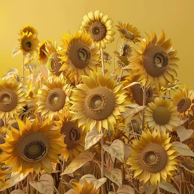 3d rendered photos of sunflower