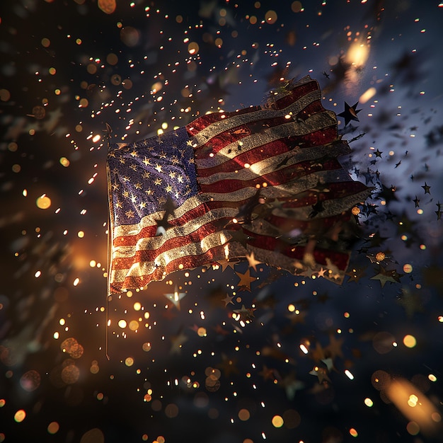 Photo 3d rendered photos of united state independence day