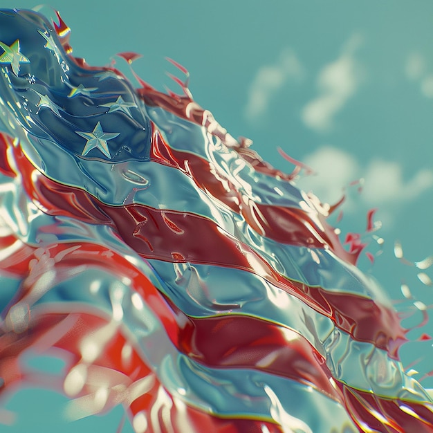 Photo 3d rendered photos of united state independence day