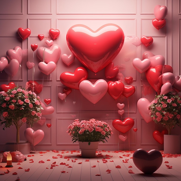 3d rendered photos of valentines day