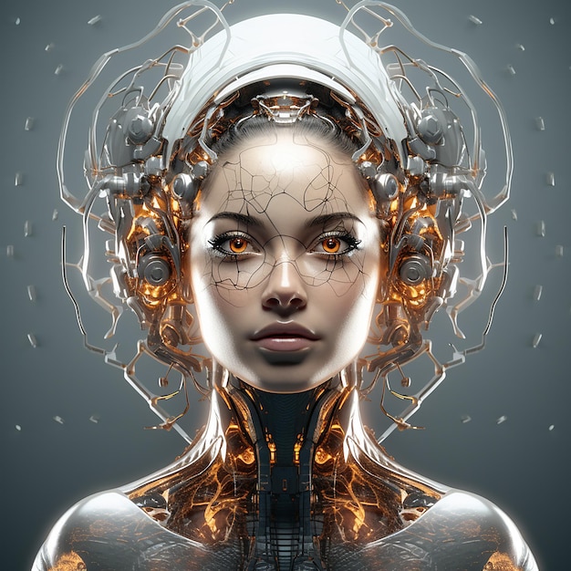 3d rendered photos of women futuristic portrait