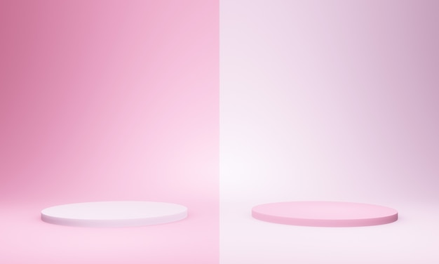 3D rendered pink podium mockup