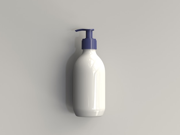 Photo 3d rendered plastic pump bottle without a label