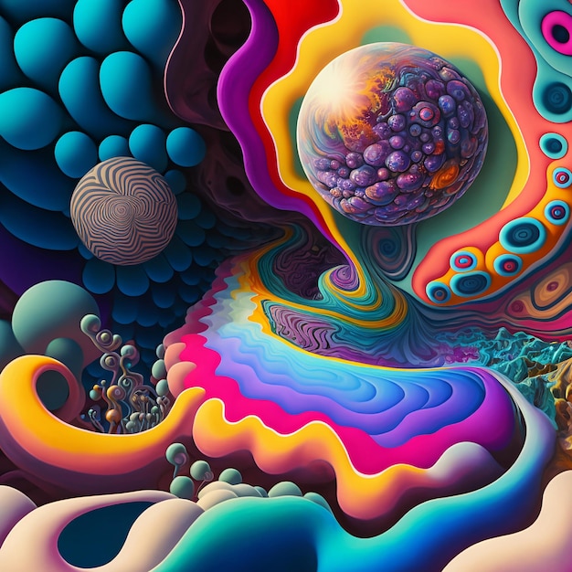 3D rendered psychedelic illustration