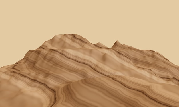 3D rendered sedimentary mountain Sandstone hill