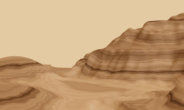 3D rendered sedimentary mountain Sandstone hill