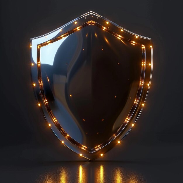 Photo 3d rendered do shield with 3d graphic icon