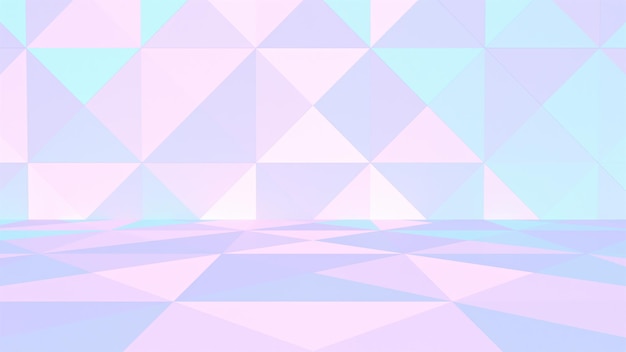 3d rendered soft pastel gradient color triangle pattern background.