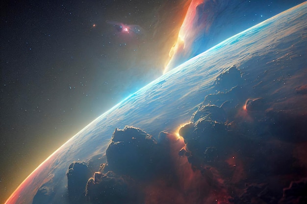 3d rendered Space Art Alien Planet A Fantasy Landscape with purple skies