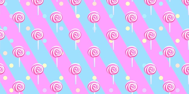 3d rendered sweet lollipop pattern.