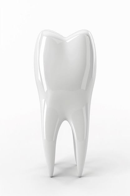 Photo 3d rendered white background dental model white tooth closeup perspective high resolution