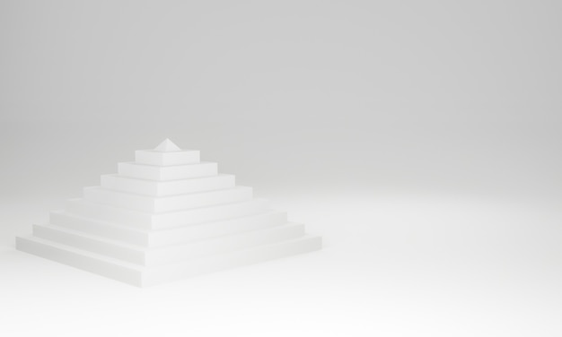 3D rendered white pyramid background