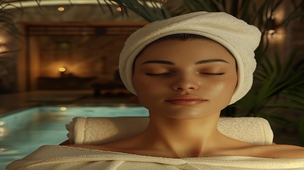 3D rendered a Woman getting services in spa and beauty salon