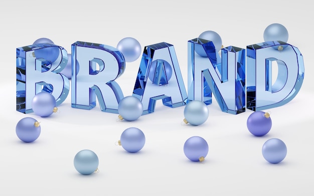 3d rendered word brand over grey background Branding concept 3D rendering illustration