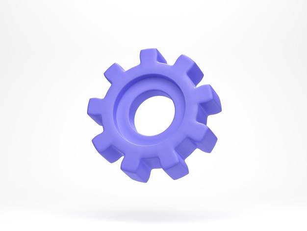 3d rendering 3d illustration Gear icon wheels isolated on white background Minimal cogwheel gear concept