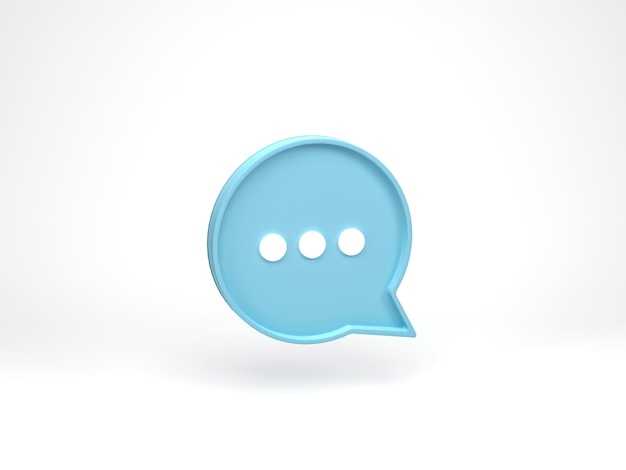 3D rendering 3D illustration Speech bubble talk Chat pictogram or discussion comment symbol on white background Messenger or online support concept