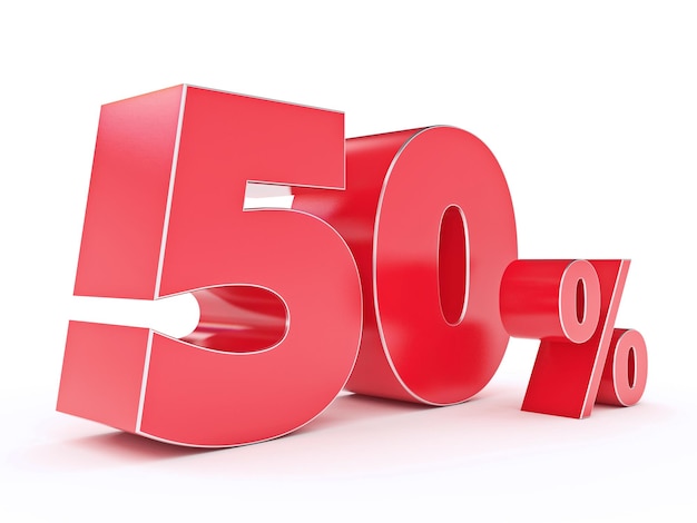 3D rendering of a 50 percent discount