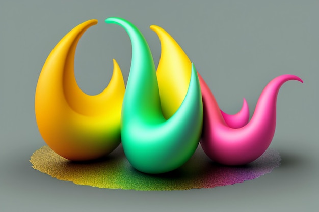 3D rendering abstract art work colorful props character design wallpaper background