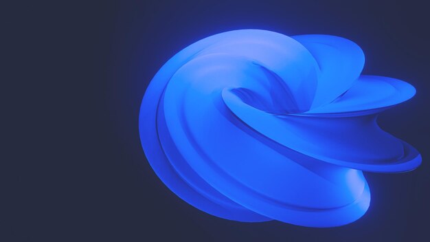 Photo 3d rendering abstract background blue waves computer generated images