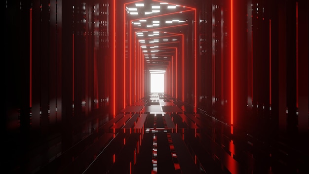 3d rendering of abstract background science fiction scifi hallway