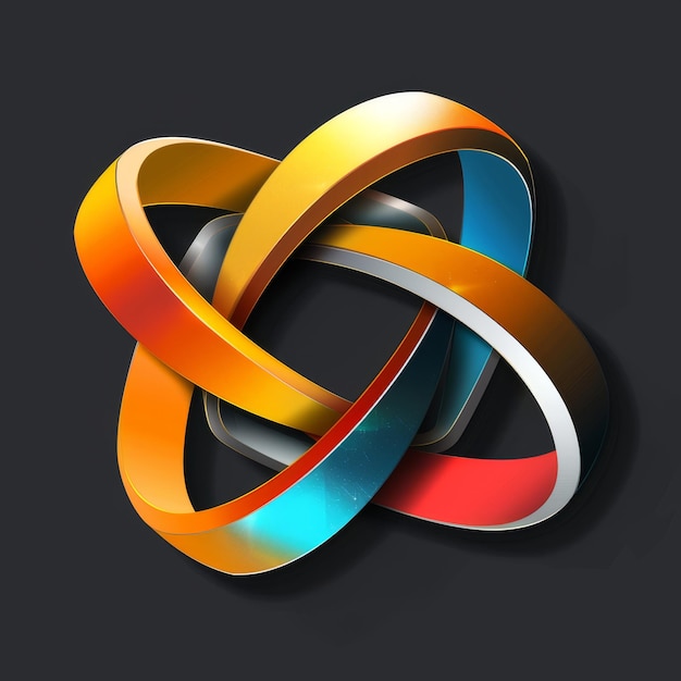 3d rendering of an abstract background with a multicolored rings