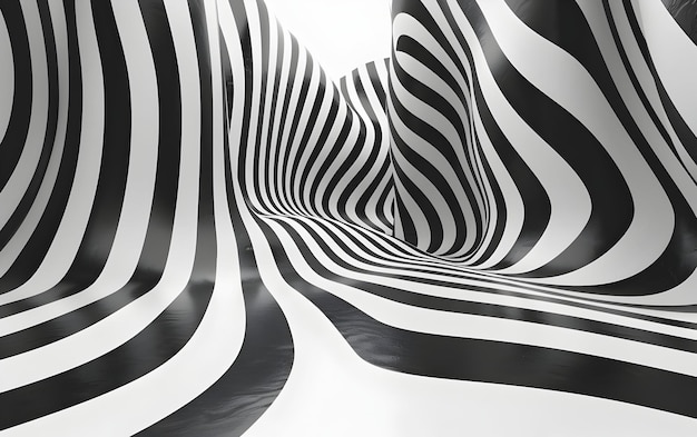 3d rendering of abstract black and white background