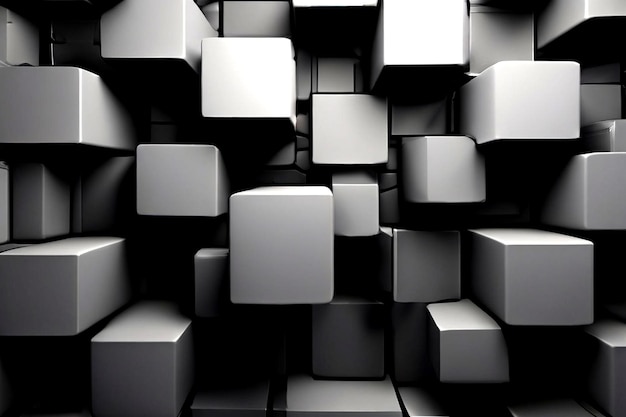 Photo 3d rendering of abstract black and white geometric background