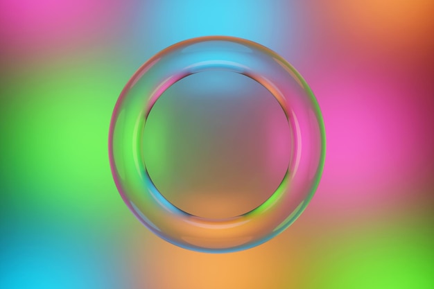 3D rendering abstract colorful round fractal portal on colorful isolated background