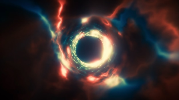 3d rendering of an abstract energy tunnel in space