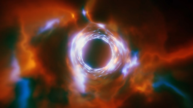 3d rendering of an abstract energy tunnel in space