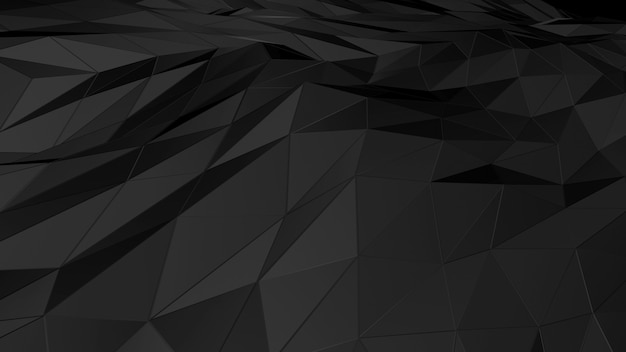 3D rendering abstract polygonal space low poly with connecting surface
