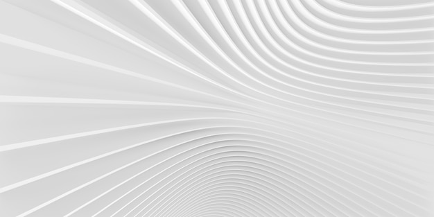 3D Rendering abstract white lines