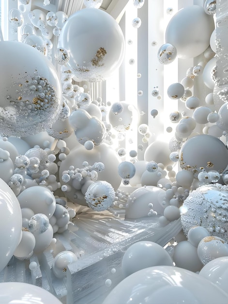 3D Rendering Of Abstract And White