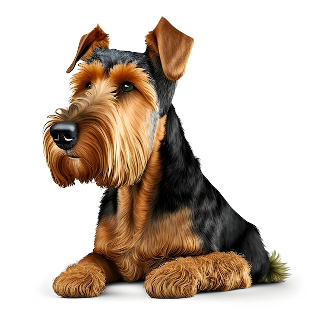 3d Rendering Airedale Terrier Animal AI Generative