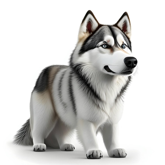 3d Rendering Alaskan Husky Animal AI Generative