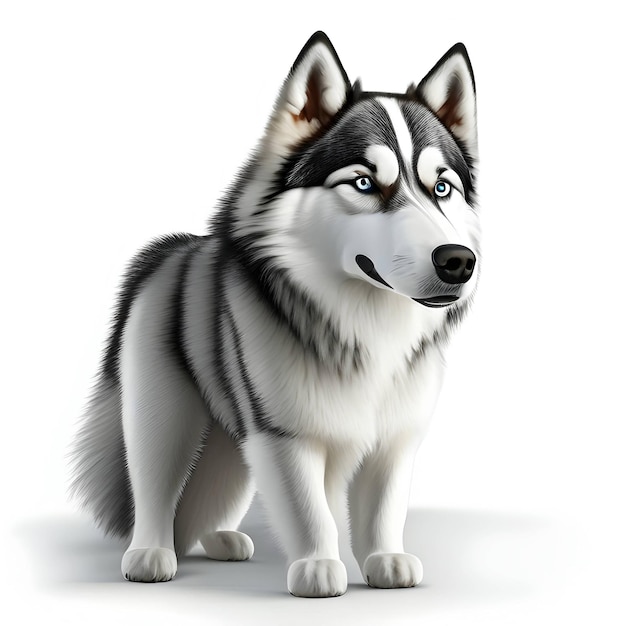 3d Rendering Alaskan Husky Animal AI Generative