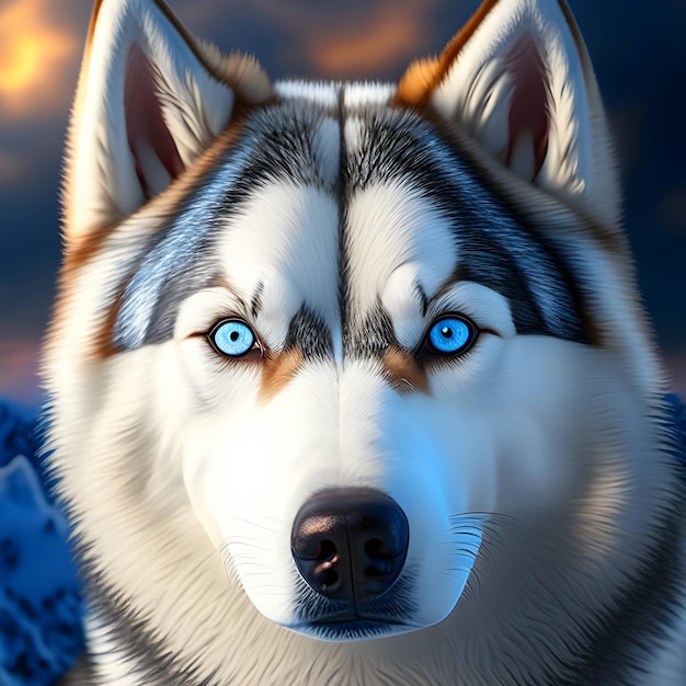 3d Rendering Alaskan Husky Animal AI Generative