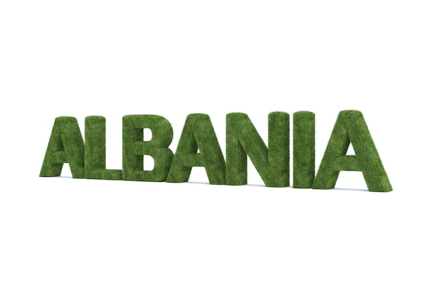 3d rendering of Albania word isolated on white background