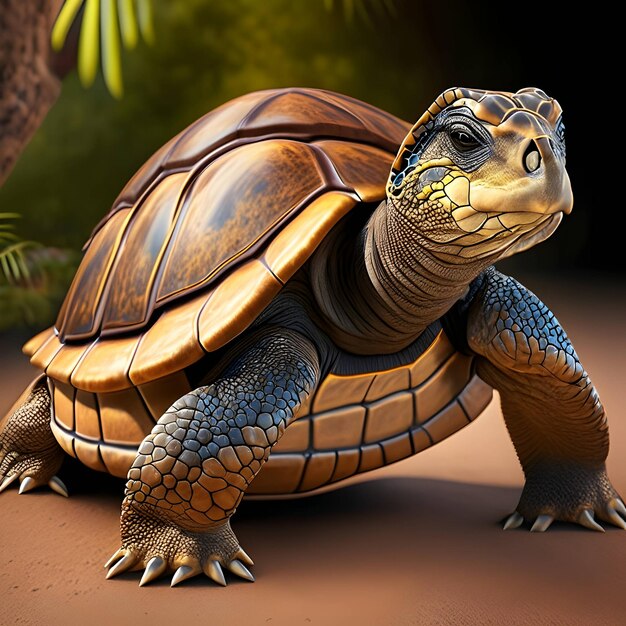 3d Rendering Aldabra Giant Tortoise Animal AI Generative