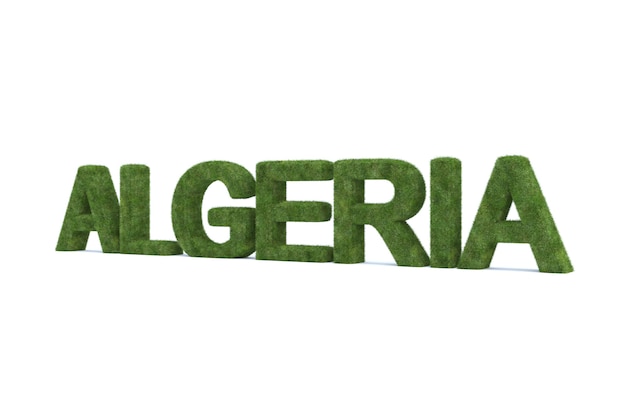 3d rendering of Algeria word isolated on white background