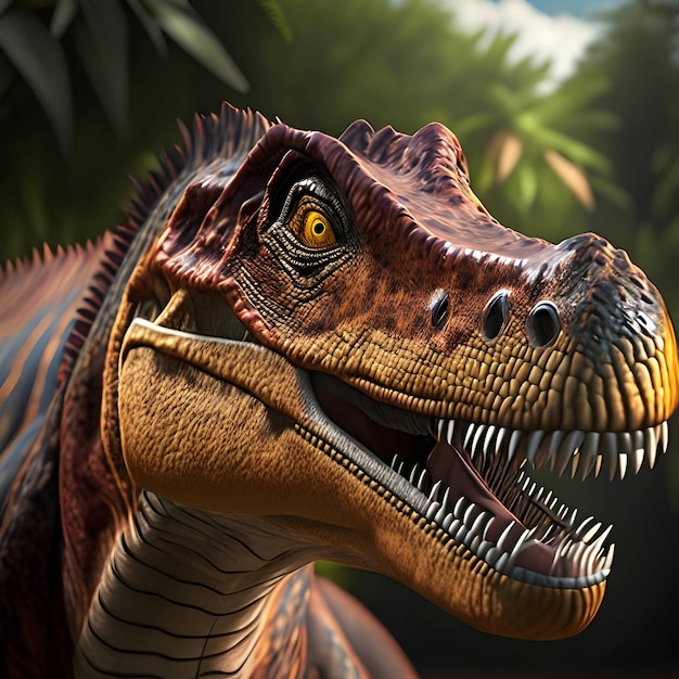 3d Rendering Allosaurus Animal AI Generative