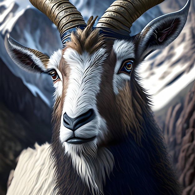 3d Rendering Alpine Goat Animal AI Generative