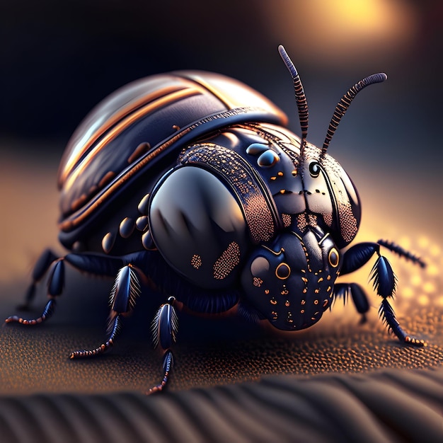 3d Rendering Ambrosia Beetle Animal AI Generative