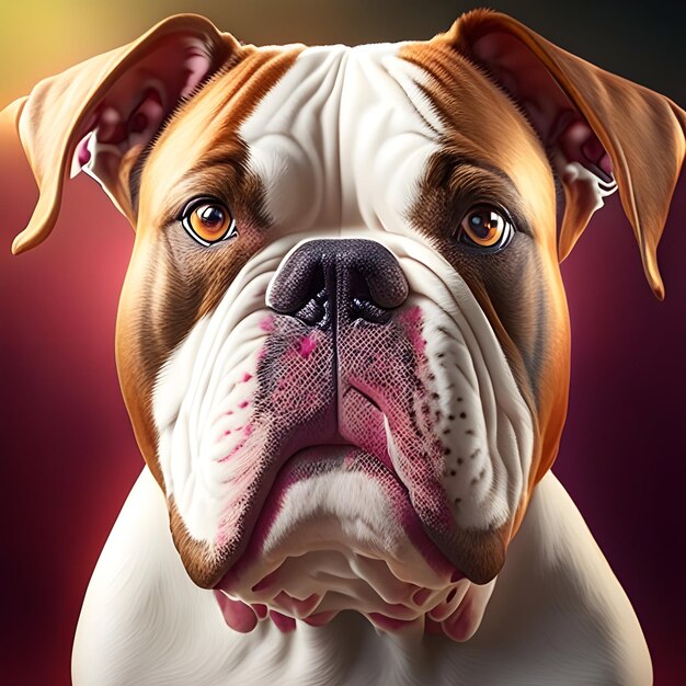 3d Rendering American Bulldog Animal AI Generative