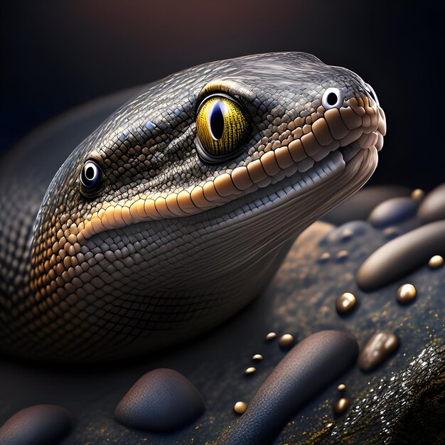 3d Rendering American Eel Animal AI Generative