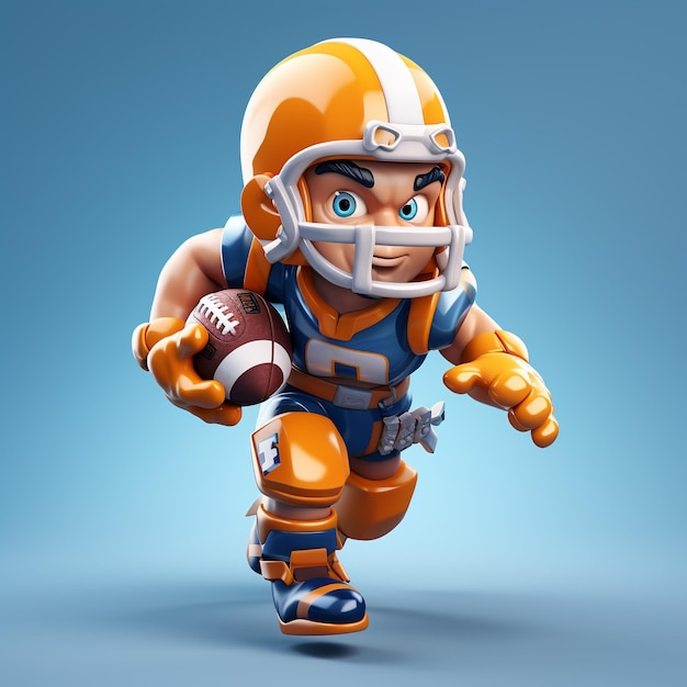 3d rendering of American Football player in action