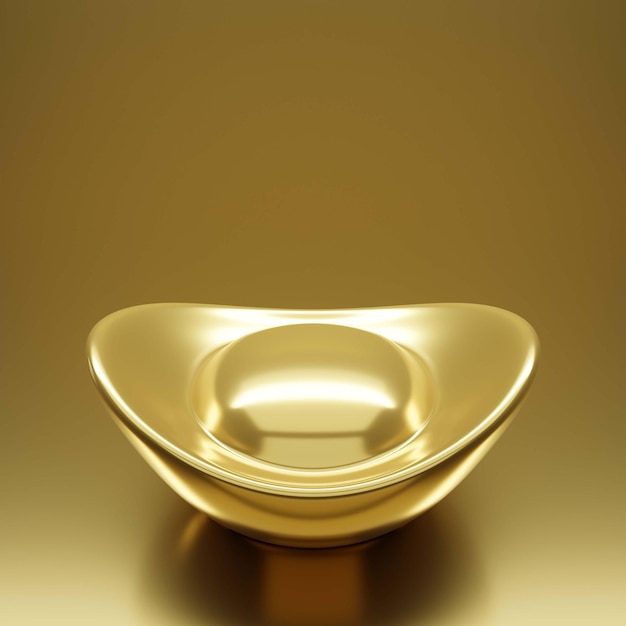 3D rendering ancient chinese gold on gold background